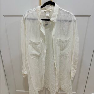 H&M Womens Cream Lightweight Button down Blouse